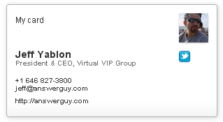 Jeff Yablon Business Card on CardCloud