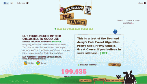 FairTweets.com from Ben & Jerry Supports Fair Trade Through Twitter